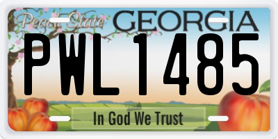 GA license plate PWL1485