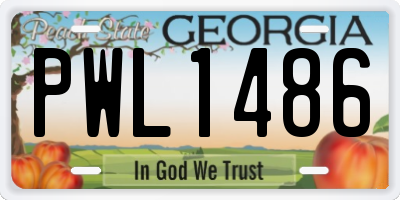 GA license plate PWL1486