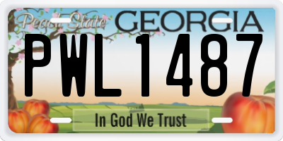 GA license plate PWL1487