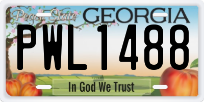 GA license plate PWL1488