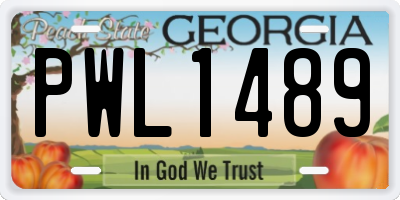 GA license plate PWL1489