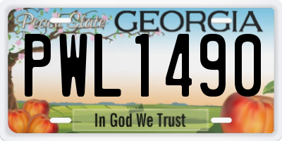 GA license plate PWL1490