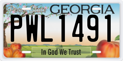 GA license plate PWL1491