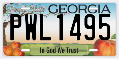GA license plate PWL1495