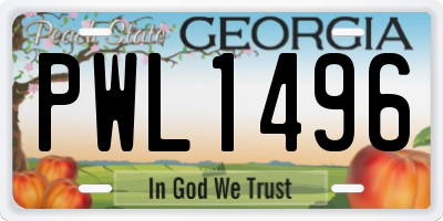 GA license plate PWL1496