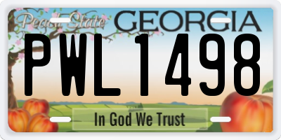 GA license plate PWL1498