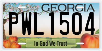 GA license plate PWL1504