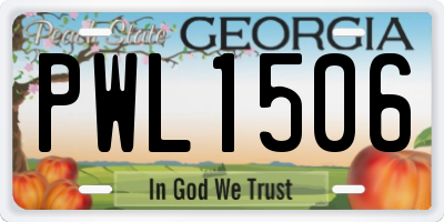 GA license plate PWL1506
