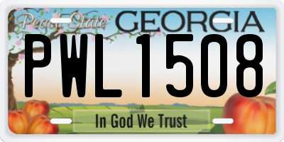 GA license plate PWL1508