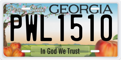 GA license plate PWL1510