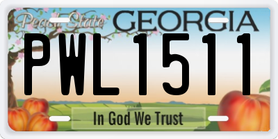 GA license plate PWL1511