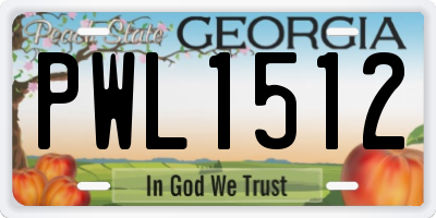 GA license plate PWL1512