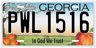 GA license plate PWL1516