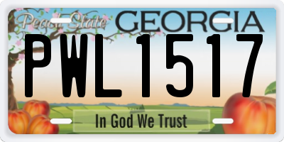GA license plate PWL1517