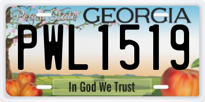 GA license plate PWL1519