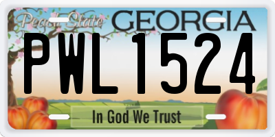 GA license plate PWL1524