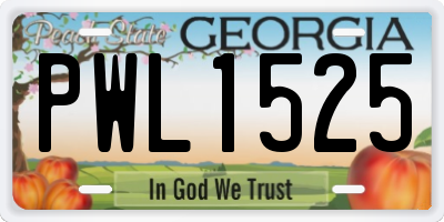 GA license plate PWL1525