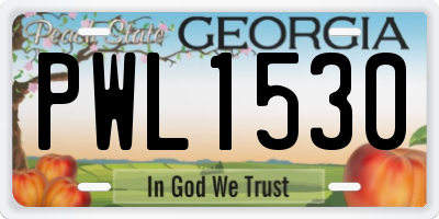 GA license plate PWL1530