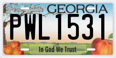 GA license plate PWL1531