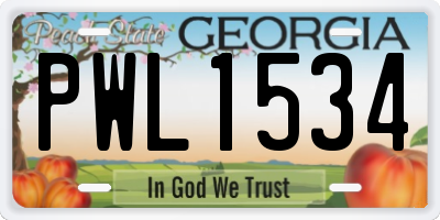 GA license plate PWL1534