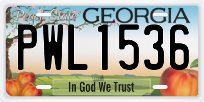 GA license plate PWL1536