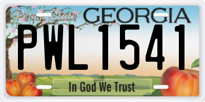 GA license plate PWL1541