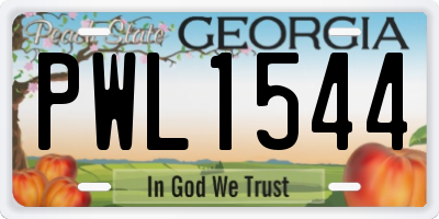 GA license plate PWL1544