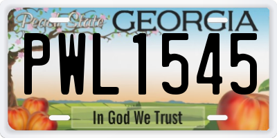 GA license plate PWL1545