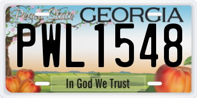 GA license plate PWL1548