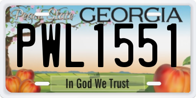 GA license plate PWL1551