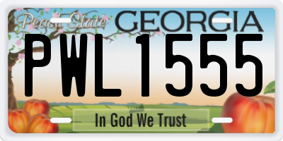 GA license plate PWL1555