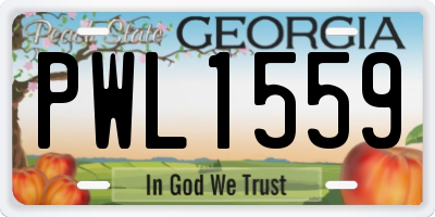 GA license plate PWL1559