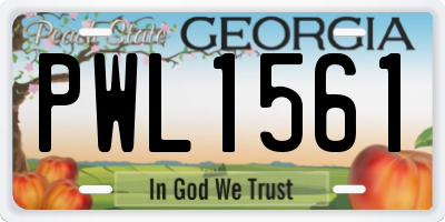 GA license plate PWL1561