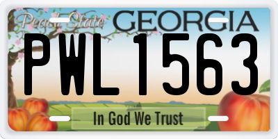 GA license plate PWL1563