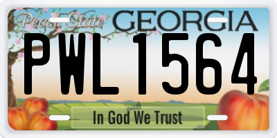GA license plate PWL1564