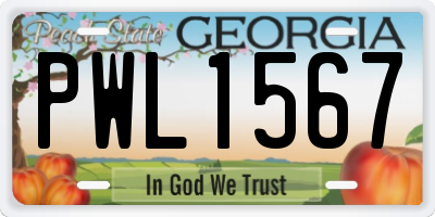 GA license plate PWL1567