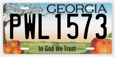 GA license plate PWL1573