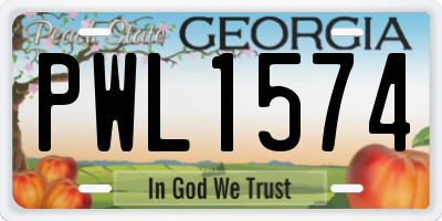 GA license plate PWL1574