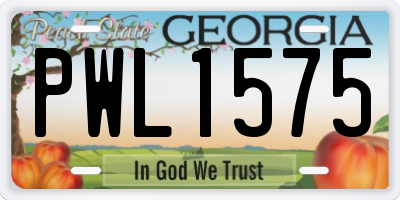 GA license plate PWL1575