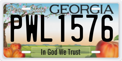 GA license plate PWL1576
