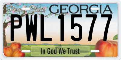 GA license plate PWL1577