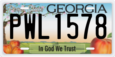 GA license plate PWL1578