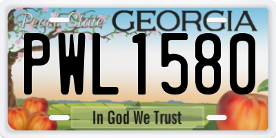 GA license plate PWL1580