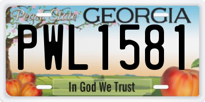 GA license plate PWL1581