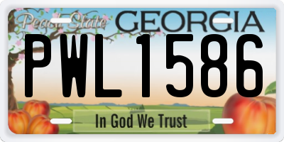 GA license plate PWL1586