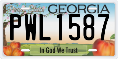 GA license plate PWL1587