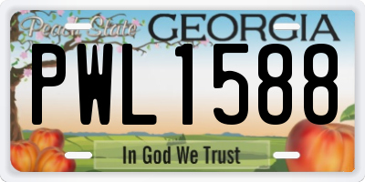 GA license plate PWL1588