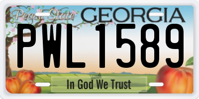 GA license plate PWL1589