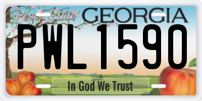 GA license plate PWL1590