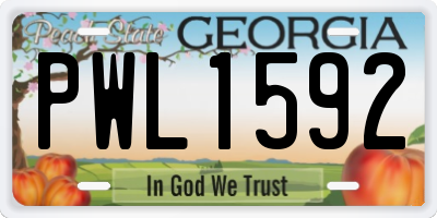 GA license plate PWL1592